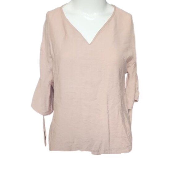 [SHEIN] Blush Pink Blouse with Tie Sleeves  - Size XL - Picture 1 of 7